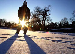 Richard Small on a frozen pond portrait in bloomfield hills michigan